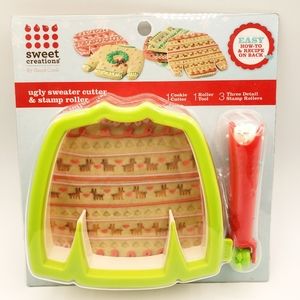 Ugly Sweater Party Cookie Cutter Stamp Roller Set Good Cook Christmas Holiday.